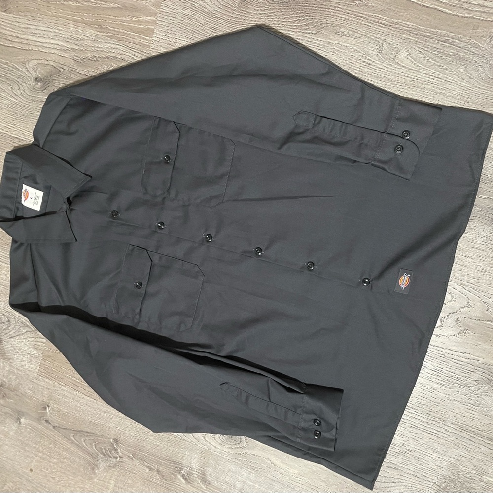 Dickies Charcoal long sleeve Work Shirt size L